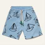 Recycled Cotton Sailboat Kid Short Shorts La Vie Bien Recycled Cotton Sailboat Kid Short
