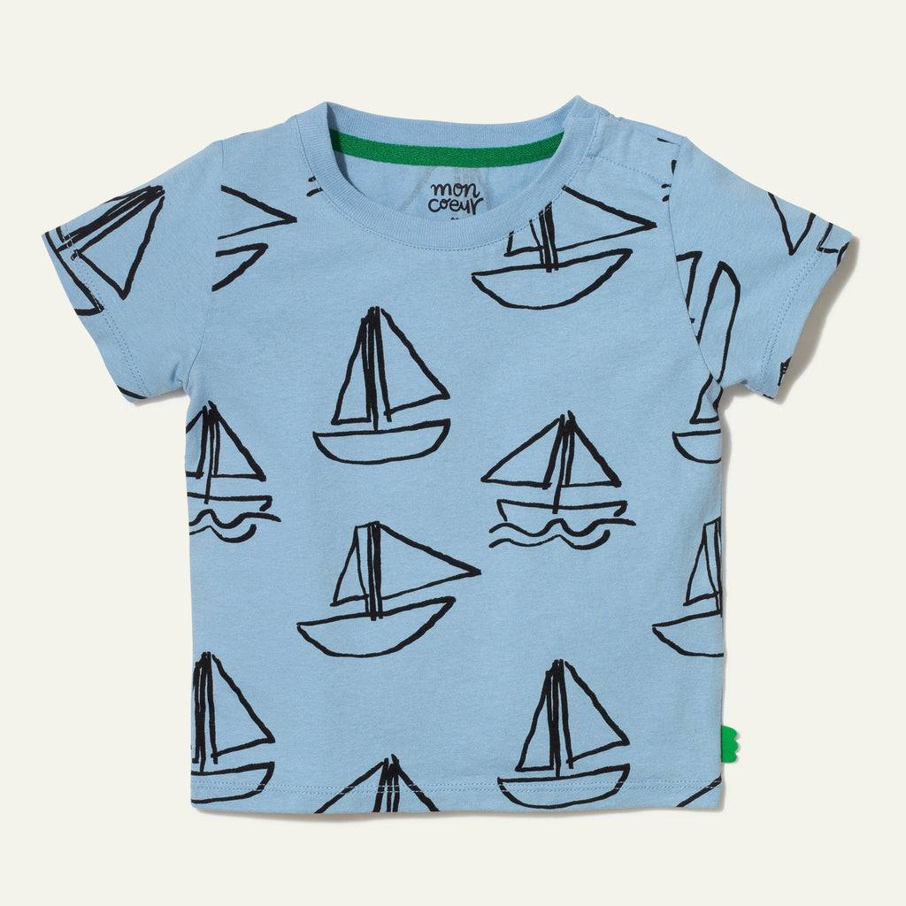 Recycled Cotton Sailboat Kid T-Shirt Shirts/Tops La Vie Bien Recycled Cotton Sailboat Kid T-Shirt