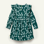 Recycled Cotton Snowy Pine Ruffle Dress Dresses La Vie Bien Recycled Cotton Snowy Pine Ruffle Dress
