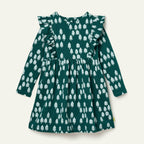 Recycled Cotton Snowy Pine Ruffle Dress Dresses La Vie Bien Recycled Cotton Snowy Pine Ruffle Dress