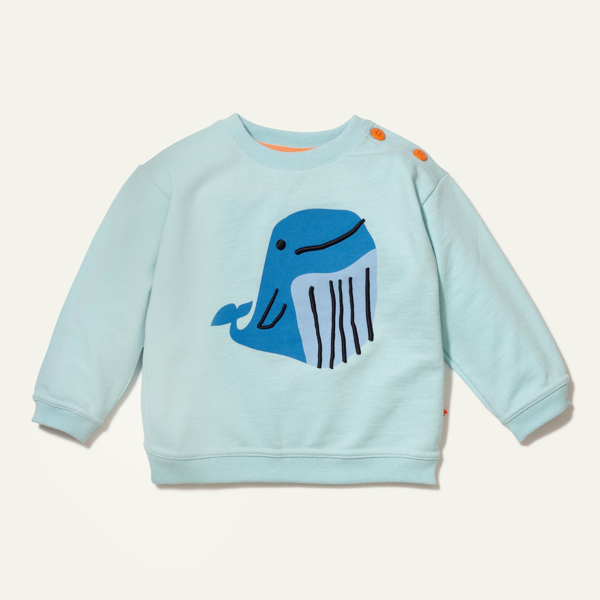 Recycled Cotton Whale Baby Sweatshirt Sweatshirt La Vie Bien Recycled Cotton Whale Baby Sweatshirt