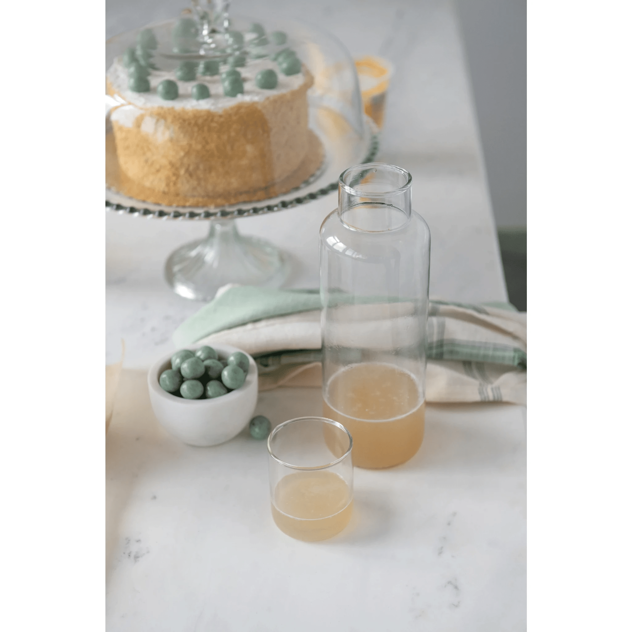 Recycled Glass Decanter with Drinking Glass, Set of 2 by White Cliff Studio