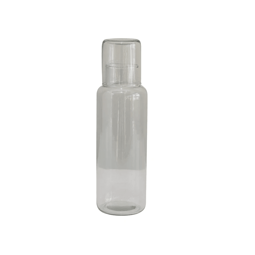 Recycled Glass Decanter with Drinking Glass, Set of 2 by White Cliff Studio