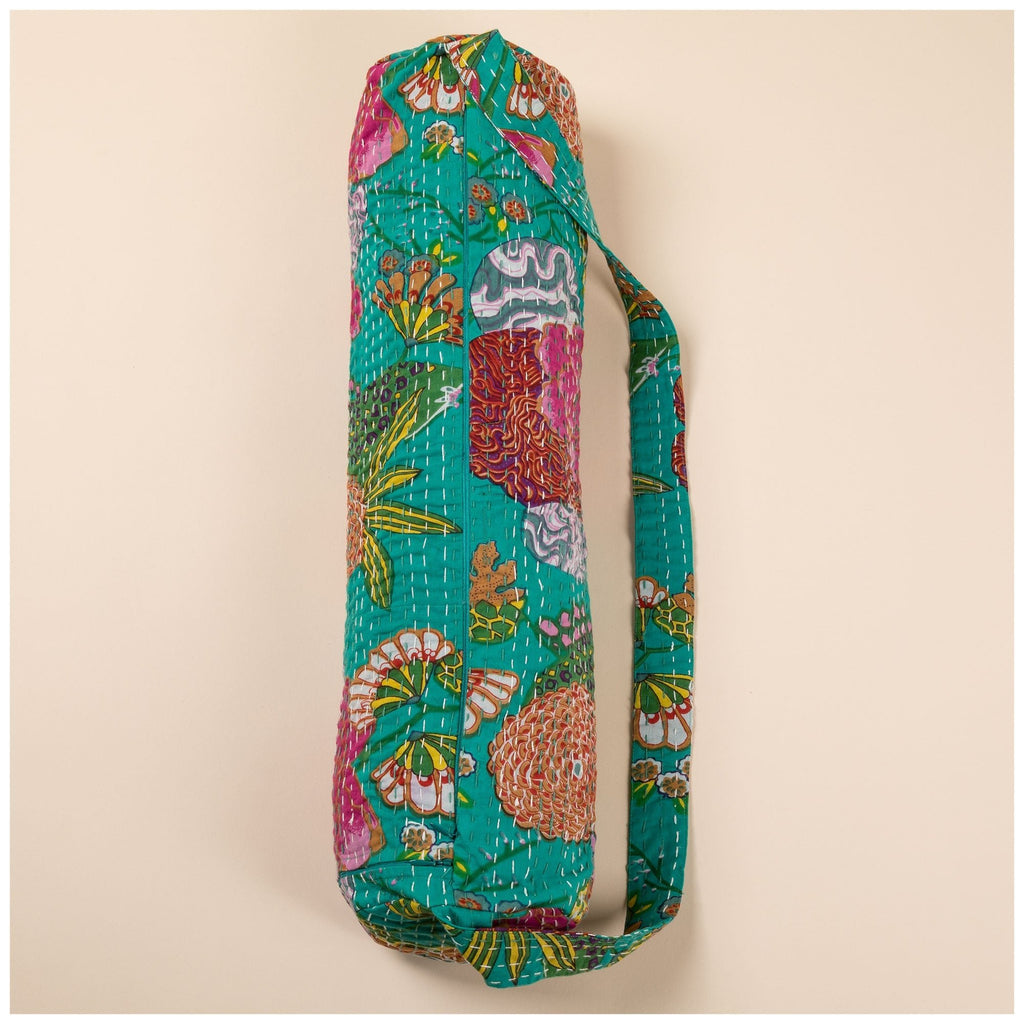 Recycled Kantha Yoga Mat Bag Travel Related Bags La Vie Bien Recycled Kantha Yoga Mat Bag