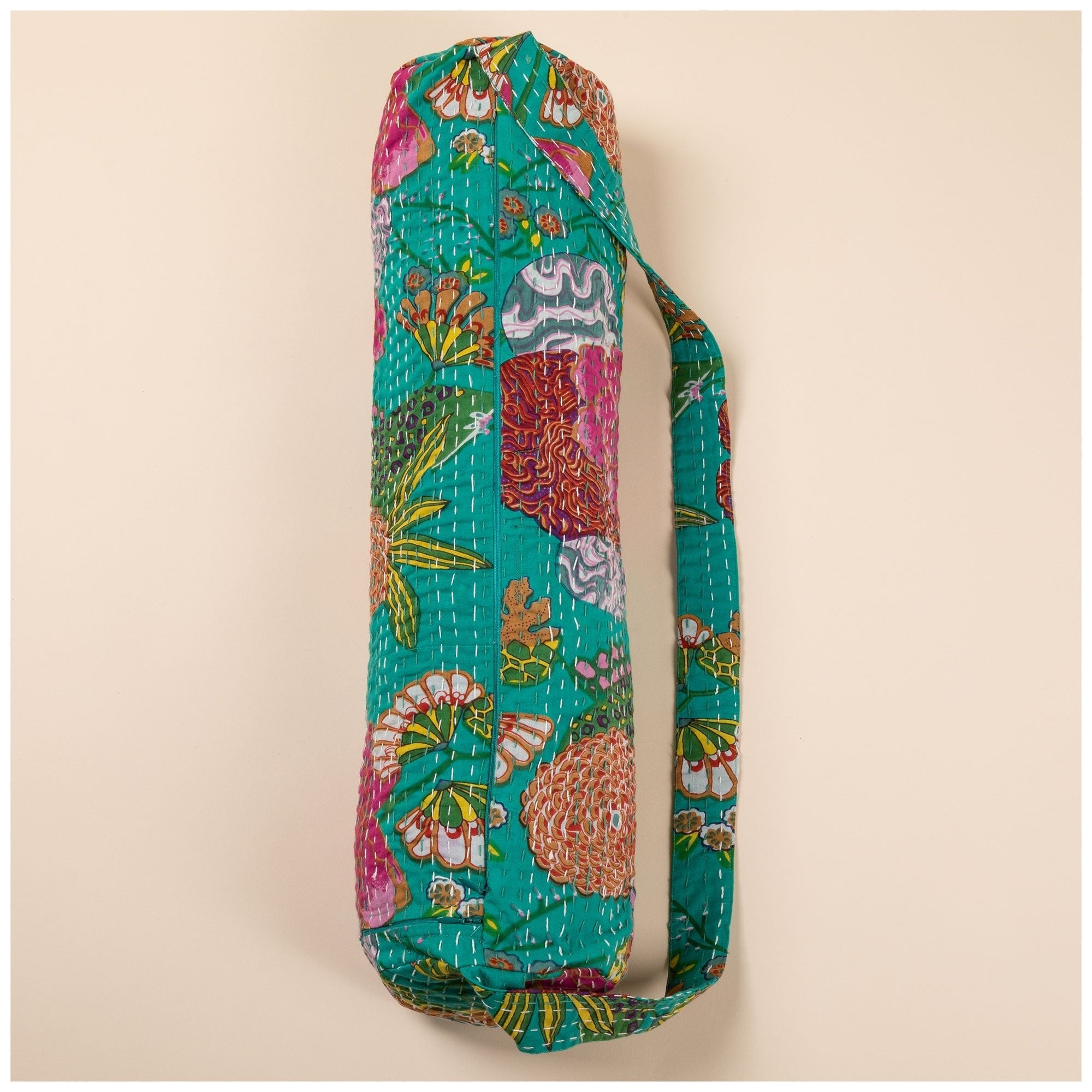 Recycled Kantha Yoga Mat Bag Travel Related Bags La Vie Bien Recycled Kantha Yoga Mat Bag