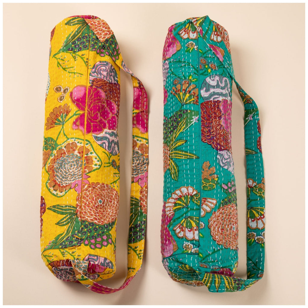 Recycled Kantha Yoga Mat Bag Travel Related Bags La Vie Bien Recycled Kantha Yoga Mat Bag