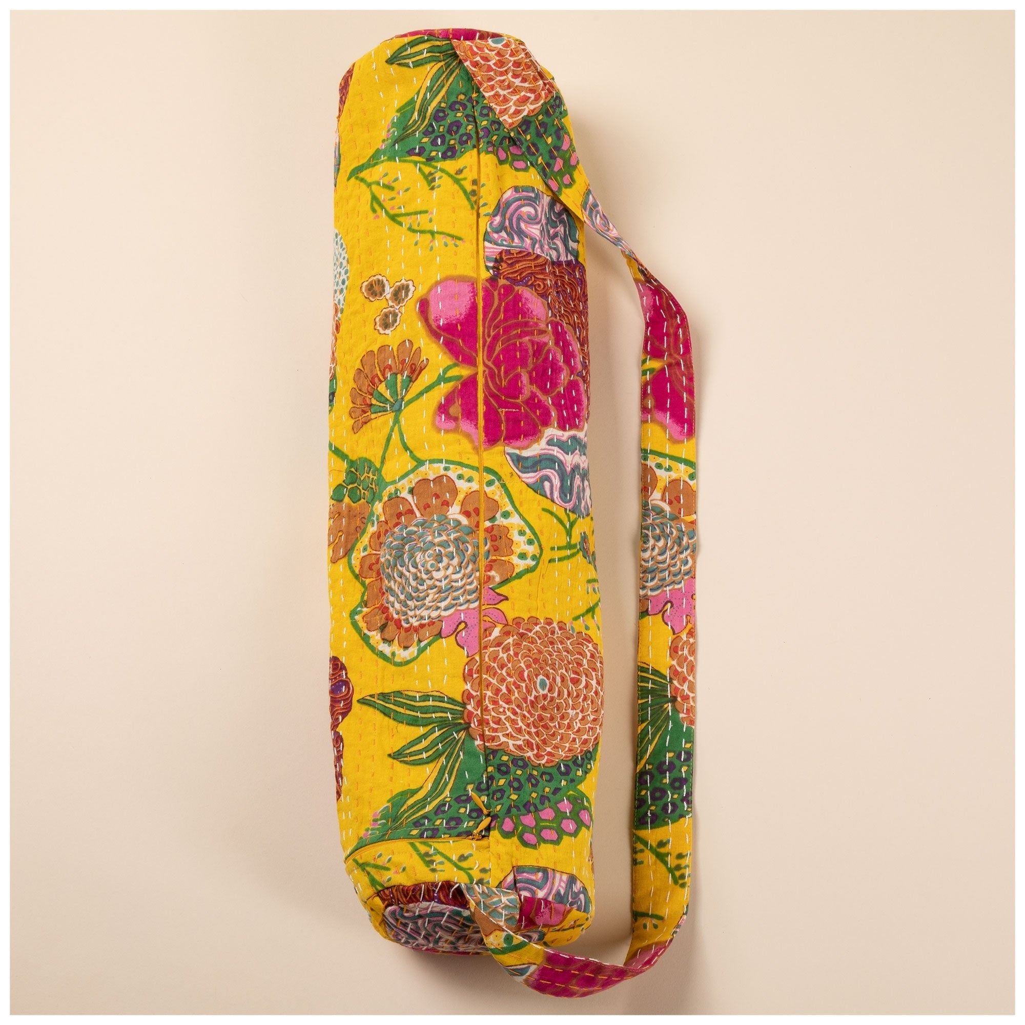 Recycled Kantha Yoga Mat Bag Travel Related Bags La Vie Bien Recycled Kantha Yoga Mat Bag