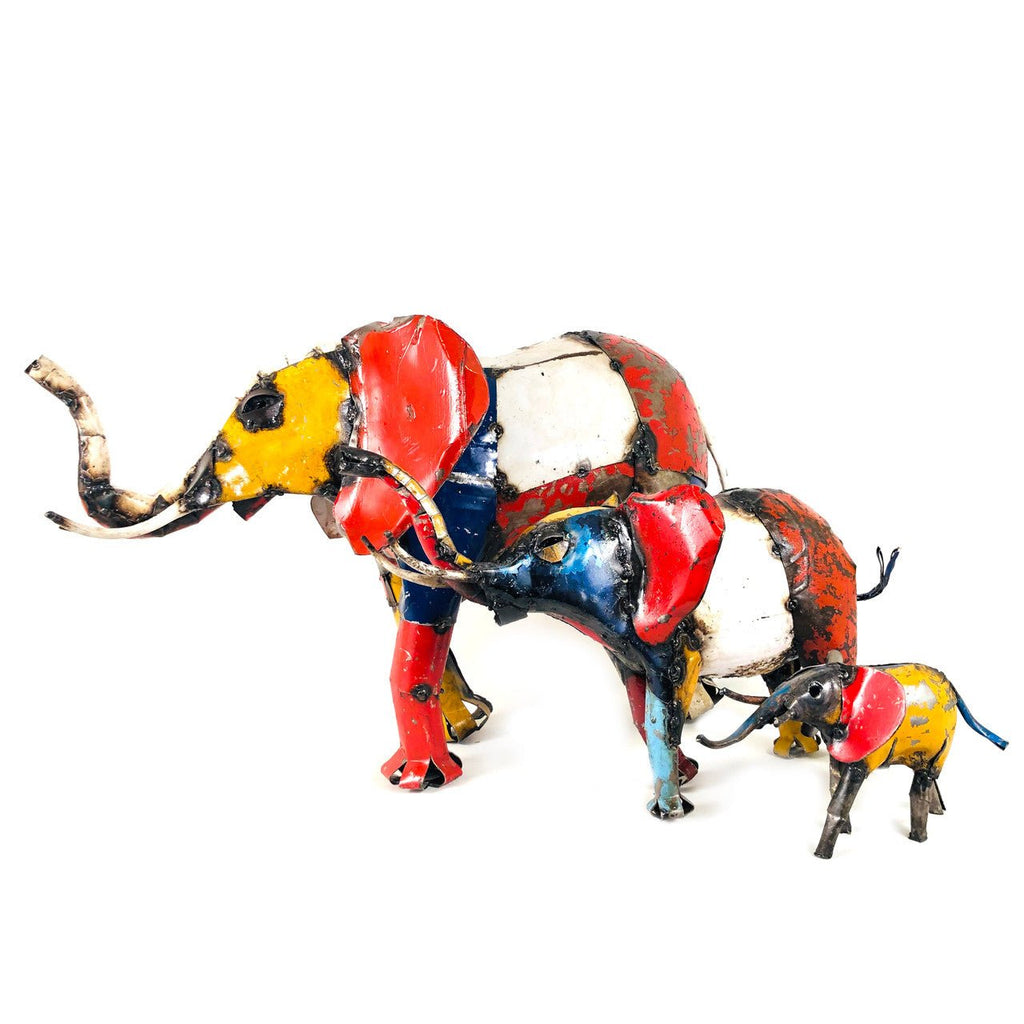 Recycled Oil Drum Metal Elephant Sculpture La Vie Bien Recycled Oil Drum Metal Elephant Sculpture