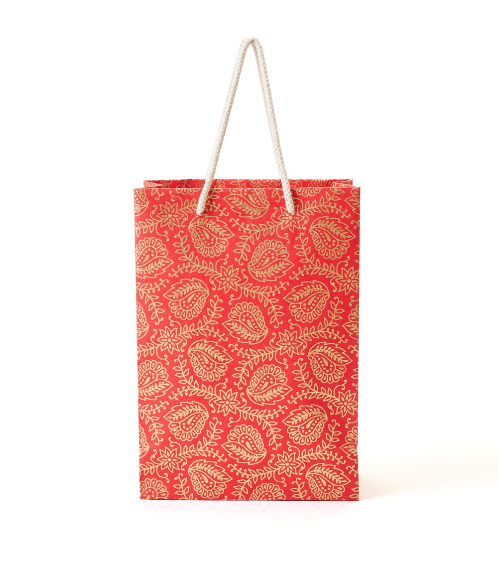 Recycled Paper Medium Holiday Gift Bag 7x3.5x10 - Assorted HME stock line La Vie Bien Recycled Paper Medium Holiday Gift Bag 7x3.5x10 - Assorted