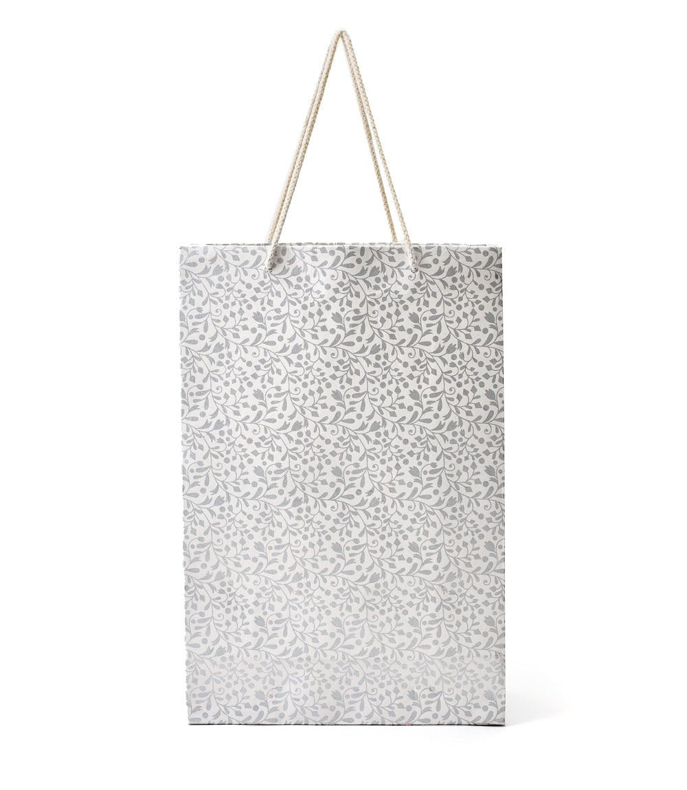 Recycled Paper Tall Holiday Gift Bag 15x10x4.5 - Assorted HME stock line La Vie Bien Recycled Paper Tall Holiday Gift Bag 15x10x4.5 - Assorted