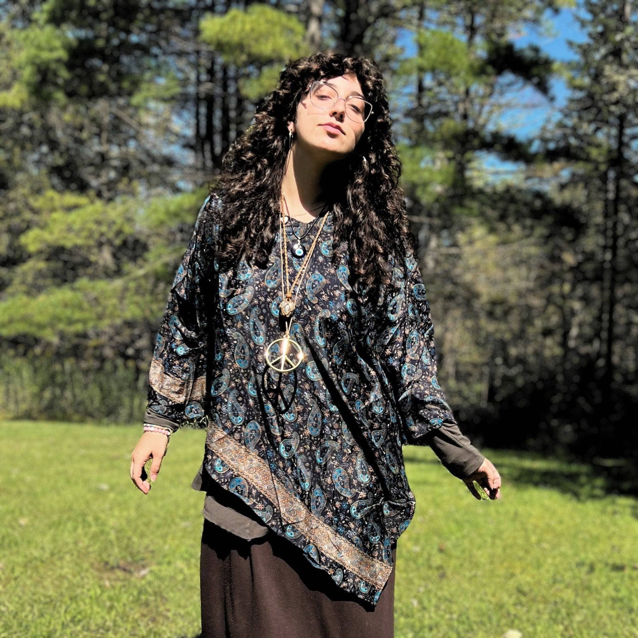 Recycled Sari Hooded Poncho Clothing and Accessories La Vie Bien Recycled Sari Hooded Poncho