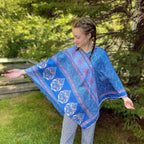 Recycled Sari Hooded Poncho Clothing and Accessories La Vie Bien Recycled Sari Hooded Poncho