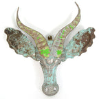 Recycled Springbok Metal Animal Wall Mask La Vie Bien Recycled Springbok Metal Animal Wall Mask