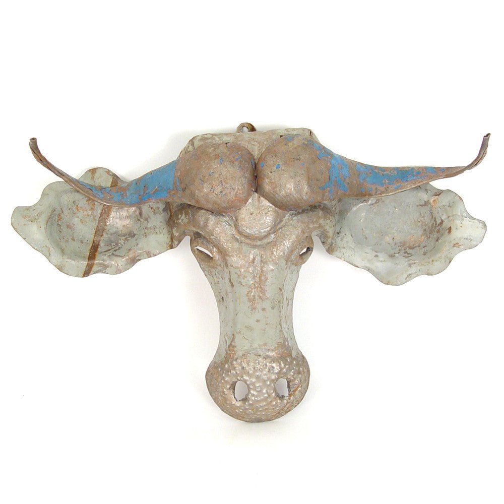 Recycled Wildebeest Metal Animal Wall Mask La Vie Bien Recycled Wildebeest Metal Animal Wall Mask