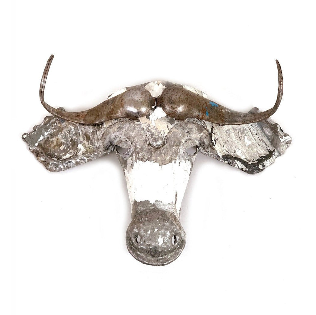 Recycled Wildebeest Metal Animal Wall Mask La Vie Bien Recycled Wildebeest Metal Animal Wall Mask