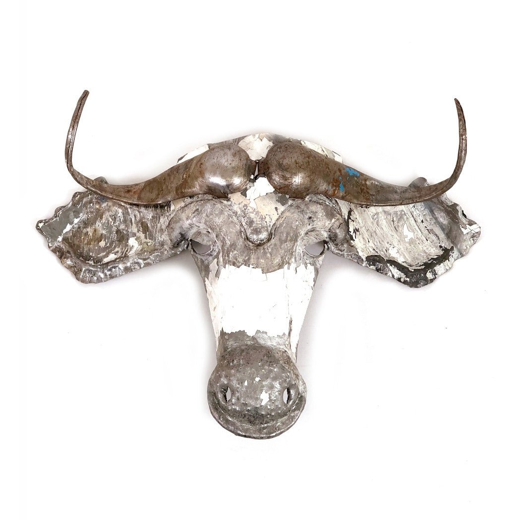 Recycled Wildebeest Metal Animal Wall Mask La Vie Bien Recycled Wildebeest Metal Animal Wall Mask