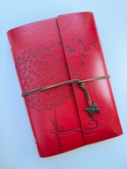 Red A5 Vintage Faux Leather Binder Notebook Binder Notebook La Vie Bien Red A5 Vintage Faux Leather Binder Notebook