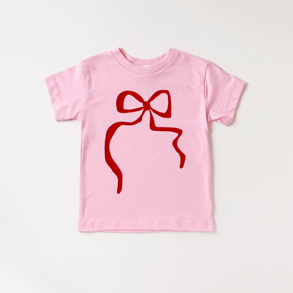 Red Coquette Bow toddler and youth tee shirt, Valentine's Day collection by Benny and Ray Apparel
