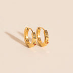Red Crystal Textured Huggie Hoop Earrings by Oh Clementine