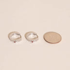 Red Crystal Textured Huggie Hoop Earrings by Oh Clementine