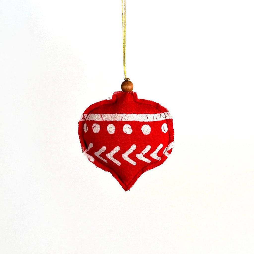 Red Finial Shaped Ornaments - Set of 4 La Vie Bien Red Finial Shaped Ornaments - Set of 4