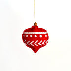 Red Finial Shaped Ornaments - Set of 4 La Vie Bien Red Finial Shaped Ornaments - Set of 4