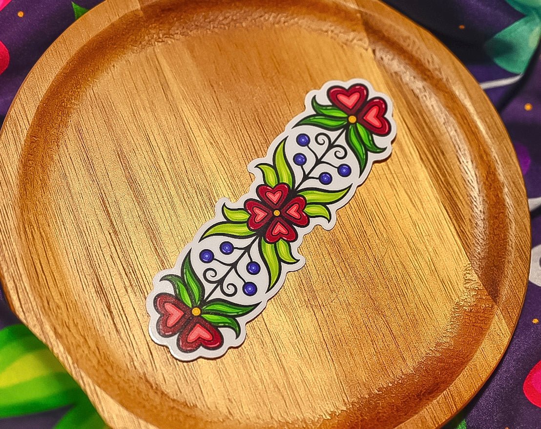 Red Floral Sticker La Vie Bien Red Floral Sticker