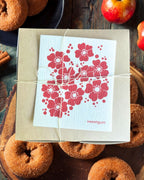 Red Flowers Swedish Dishcloth Swedish Dishcloths La Vie Bien Red Flowers Swedish Dishcloth
