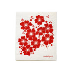 Red Flowers Swedish Dishcloth Swedish Dishcloths La Vie Bien Red Flowers Swedish Dishcloth