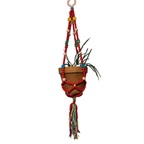 Red Macrame Plant Holder | Boho Hanging Decor Flowerpot Holder Plant Holder La Vie Bien Red Macrame Plant Holder | Boho Hanging Decor Flowerpot Holder