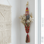 Red Macrame Plant Holder | Boho Hanging Decor Flowerpot Holder Plant Holder La Vie Bien Red Macrame Plant Holder | Boho Hanging Decor Flowerpot Holder
