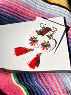 Red Otomi corazones Earrings La Vie Bien Red Otomi corazones