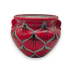 Red Peacock Talavera Planter | Hand-Painted Mexican Pot Talavera Flower Pot La Vie Bien Red Peacock Talavera Planter | Hand-Painted Mexican Pot