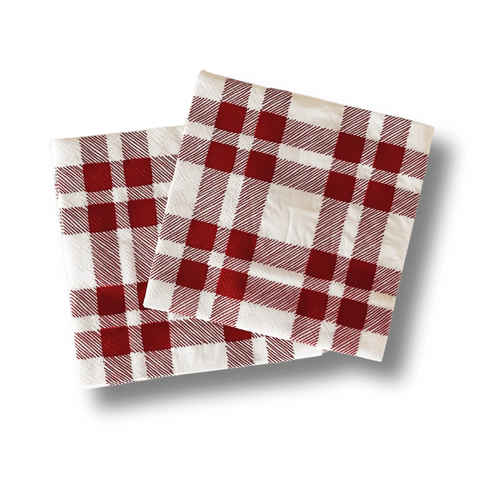 Red Plaid Small Disposable Paper Napkins (16pcs)