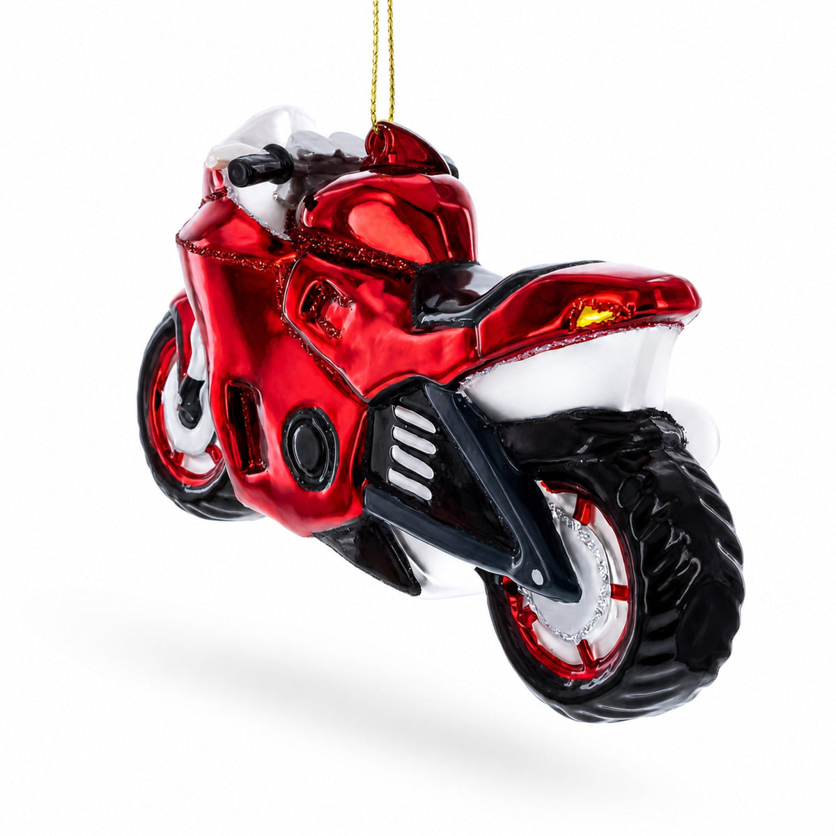 Red Racing Motorcycle Glass Christmas Ornament Christmas Ornaments > Transportation La Vie Bien Red Racing Motorcycle Glass Christmas Ornament