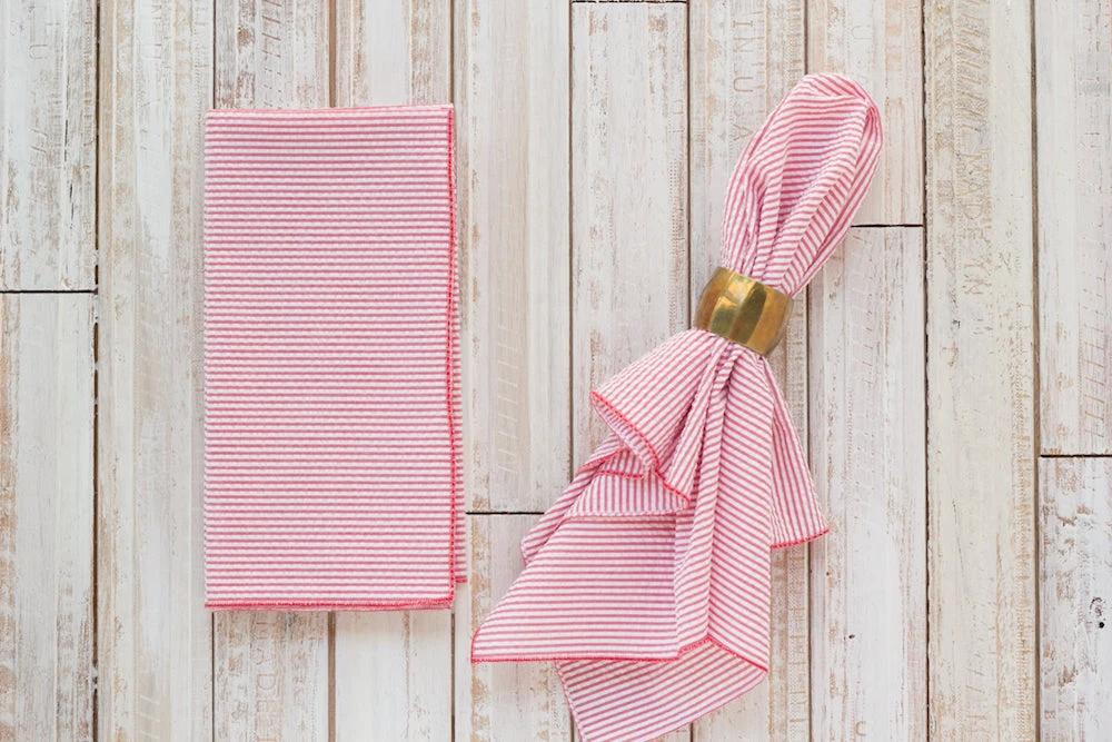Seersucker Dinner Napkins, set of 4 by Dot and Army