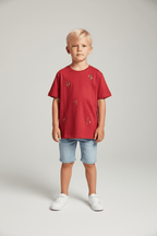 Red Shirt with Embroidery T-shirt La Vie Bien Red Shirt with Embroidery