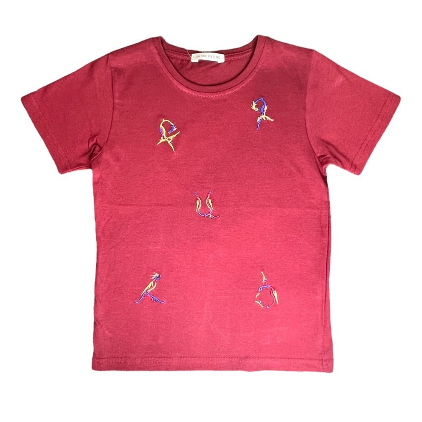 Red Shirt with Embroidery T-shirt La Vie Bien Red Shirt with Embroidery