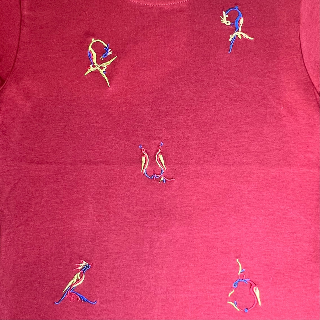 Red Shirt with Embroidery T-shirt La Vie Bien Red Shirt with Embroidery