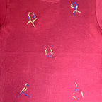 Red Shirt with Embroidery T-shirt La Vie Bien Red Shirt with Embroidery