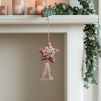 Red Star Embroidered Felted Wool Handmade Ornament - Mexico Decor La Vie Bien Red Star Embroidered Felted Wool Handmade Ornament - Mexico