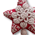 Red Star Embroidered Felted Wool Handmade Ornament - Mexico Decor La Vie Bien Red Star Embroidered Felted Wool Handmade Ornament - Mexico