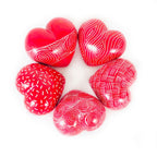 Red Stone Loving Hearts - set of 5 La Vie Bien Red Stone Loving Hearts - set of 5