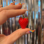 Red Strawberry Brooch | 1.4" Pin in Metal Alloy with Gold Finish Brooches & Lapel Pins La Vie Bien Red Strawberry Brooch | 1.4" Pin in Metal Alloy with Gold Finish