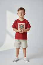 Red T-Shirt with Armenian Rug Design T-shirt La Vie Bien Red T-Shirt with Armenian Rug Design