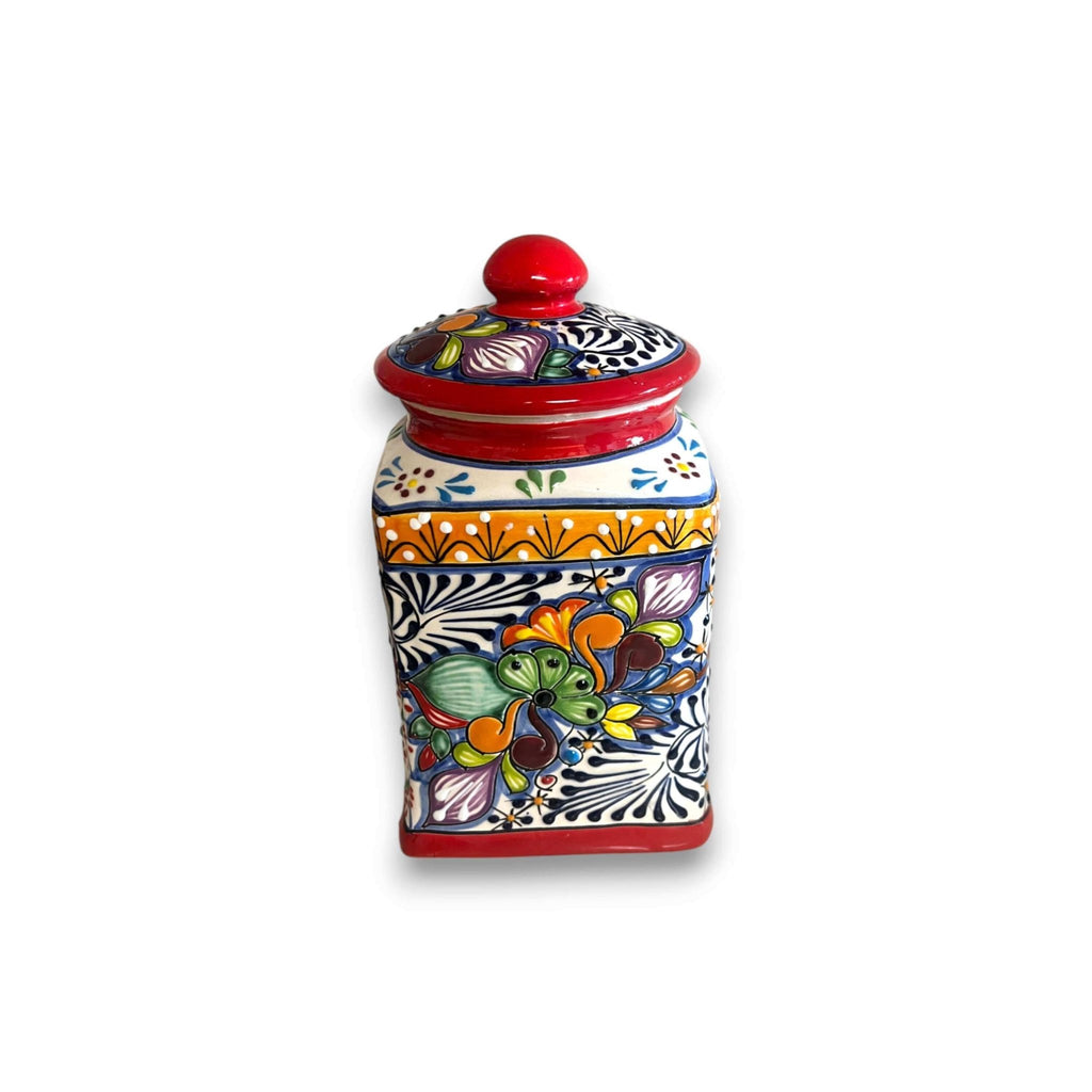 Red Talavera Canister Set | Hand - Painted Mexican Kitchen Jars Talavera Canister Set La Vie Bien Red Talavera Canister Set | Hand - Painted Mexican Kitchen Jars