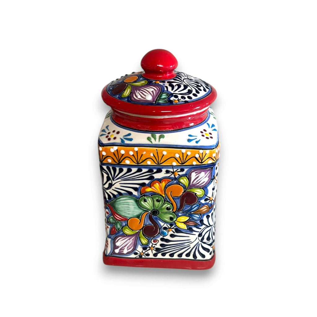 Red Talavera Canister Set | Hand - Painted Mexican Kitchen Jars Talavera Canister Set La Vie Bien Red Talavera Canister Set | Hand - Painted Mexican Kitchen Jars