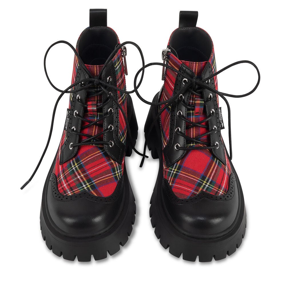 Red Tartan Women's Boots Boots La Vie Bien Red Tartan Women's Boots