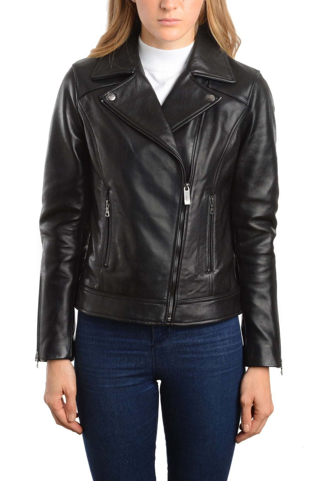 REED EST. 1950 Women's Jacket Genuine Lambskin Leather Biker Fashion Coat - Imported Apparel La Vie Bien REED EST. 1950 Women's Jacket Genuine Lambskin Leather Biker Fashion Coat - Imported