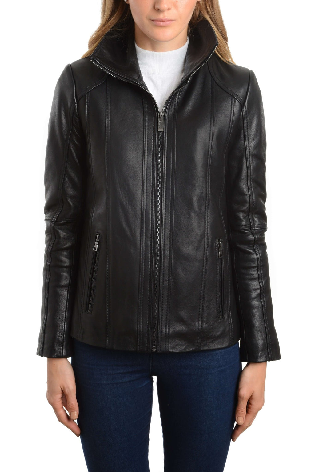 REED EST. 1950 Women's Jacket Genuine Lambskin Leather Stand UP Collar Winners Coat - Imported Apparel La Vie Bien REED EST. 1950 Women's Jacket Genuine Lambskin Leather Stand UP Collar Winners Coat - Imported